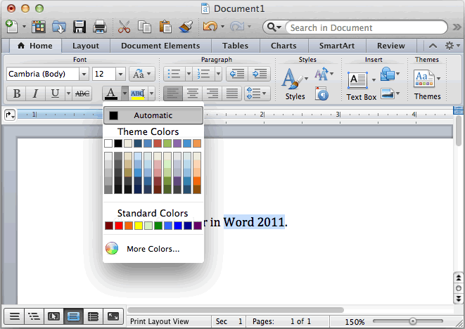 change the theme in word for mac